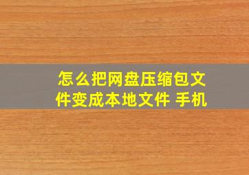 怎么把网盘压缩包文件变成本地文件 手机